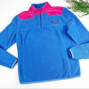 Vineyard Vines Fleece Sweater  Pink Blue Pullover